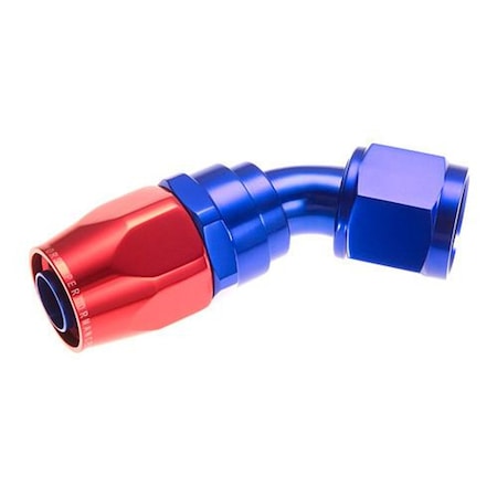 HOSE ENDS 4 AN Hose 4 AN Outlet 45 Degree Anodized Red Blue Aluminum Single